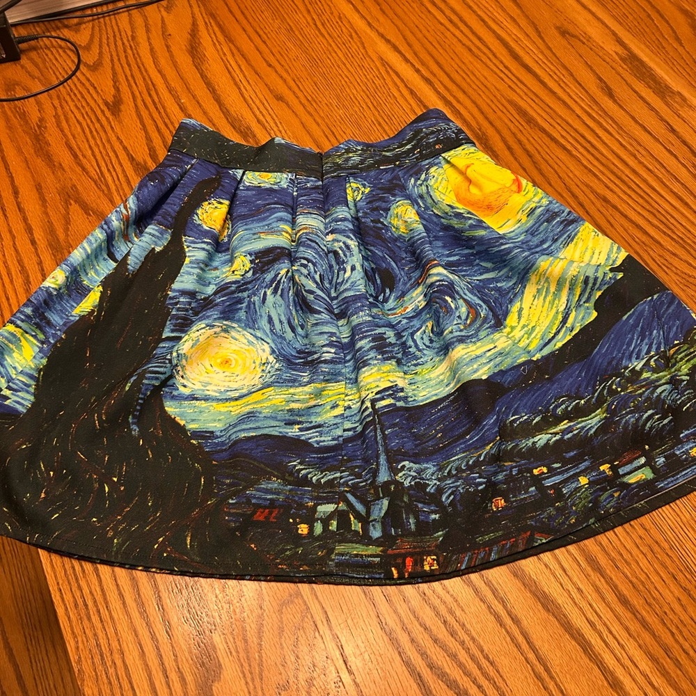 Van Gogh Starry Night Print Skirt